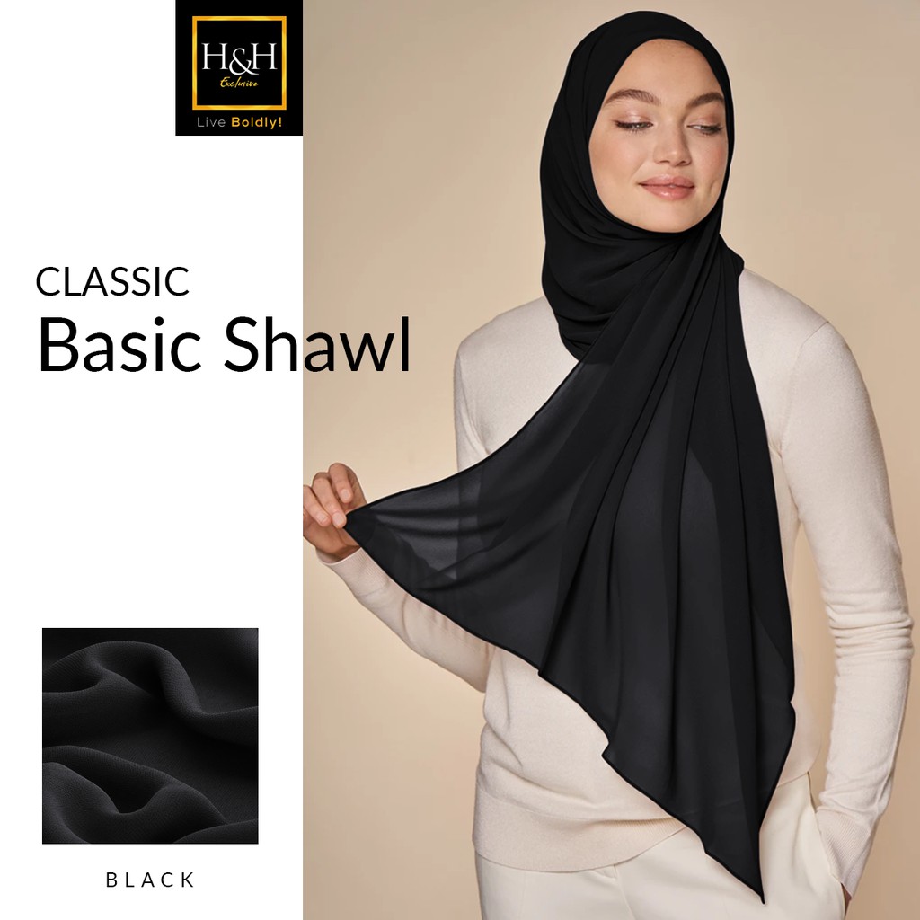 Every day basic shawl Chiffon for muslimah by H&H Exclusive Hot Item