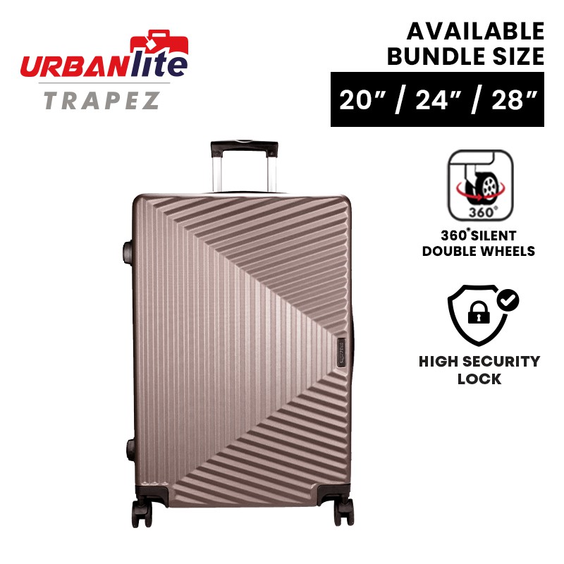 SG Ready Stock Urbanlite TRAPEZ  20 / 24 / 28 360° Spinner 8 Wheels ABS Hard case - ULH9913Universal Traveller