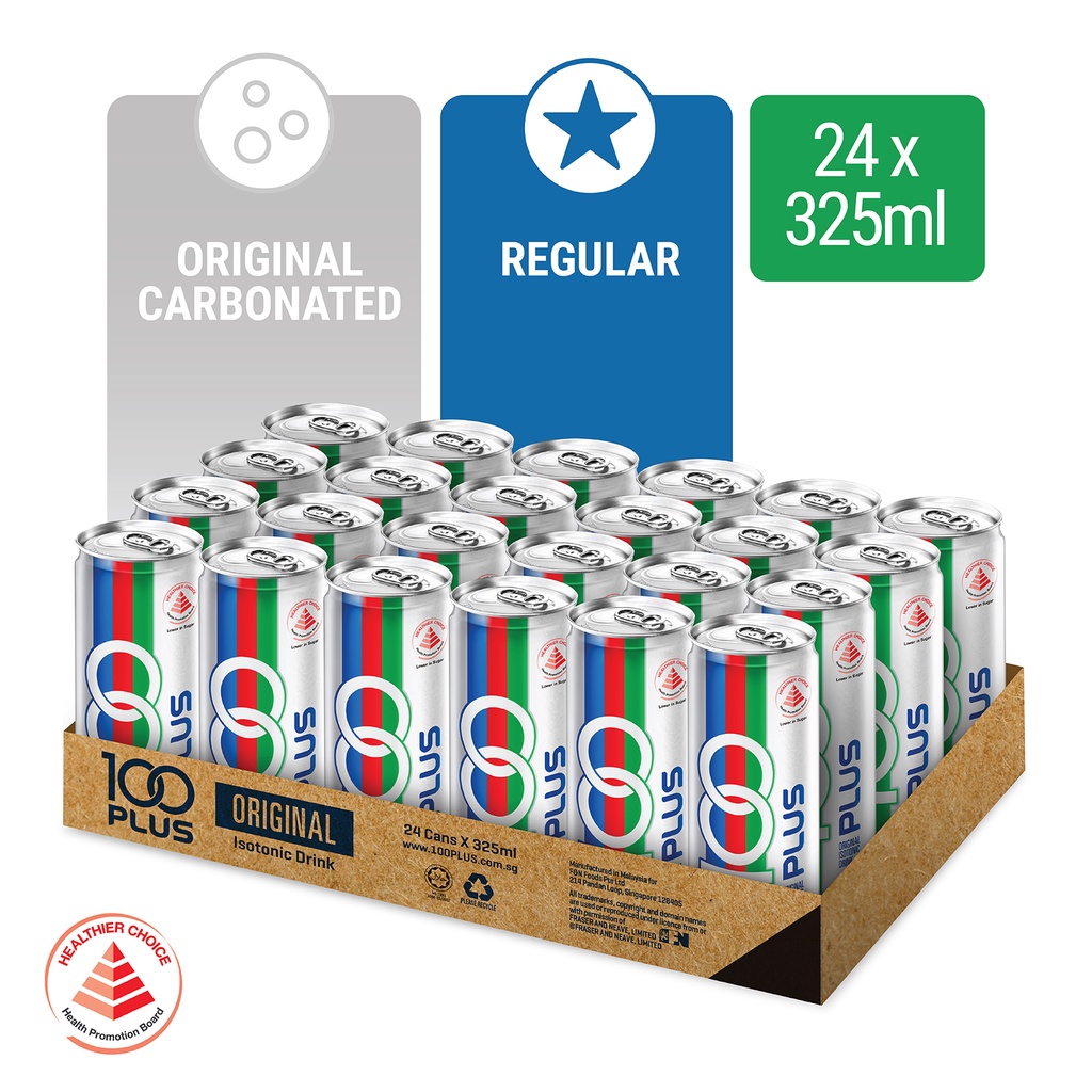 [Bundle of 24] 100 Plus Regular 325ML Halal