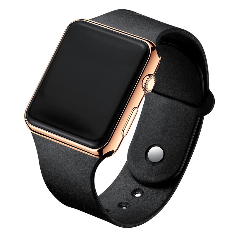 Mens Watch with LED Electronic Display Digital Watch Fashion Casual Simple Silicone Wristwatches