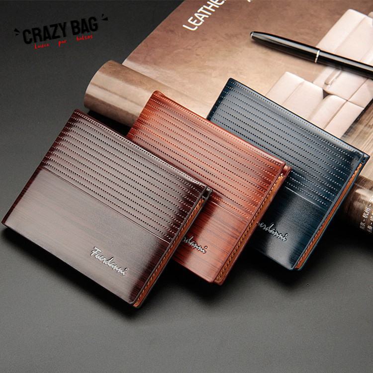 [crazy bag] original double fold mens short wallet Vintage Leather Multi card set coin clip