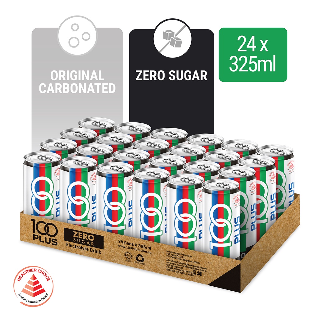 [Bundle of 24] 100 Plus Zero 325ML Halal