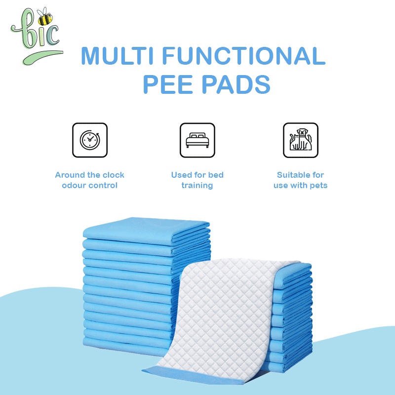 BIC ABSORBENT Pet Training Pads Disposable Pee Pad Diaper for Dogs, Cats, Rabbits, Birds & Small Animals S/M/L/XL