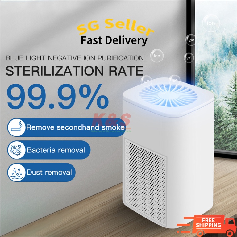 SG StockPortable Air Purifier USB Mute Mini Air Purifier Activated Carbon Removal Removal Dust