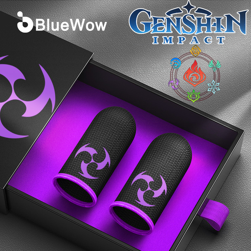 GenshinBlueWow Electro Professional  Game Finger Sleeve Nano Fiber Breathable Sweatproof Gaming Thumb Thin Gloves Model For Pubg Genshin