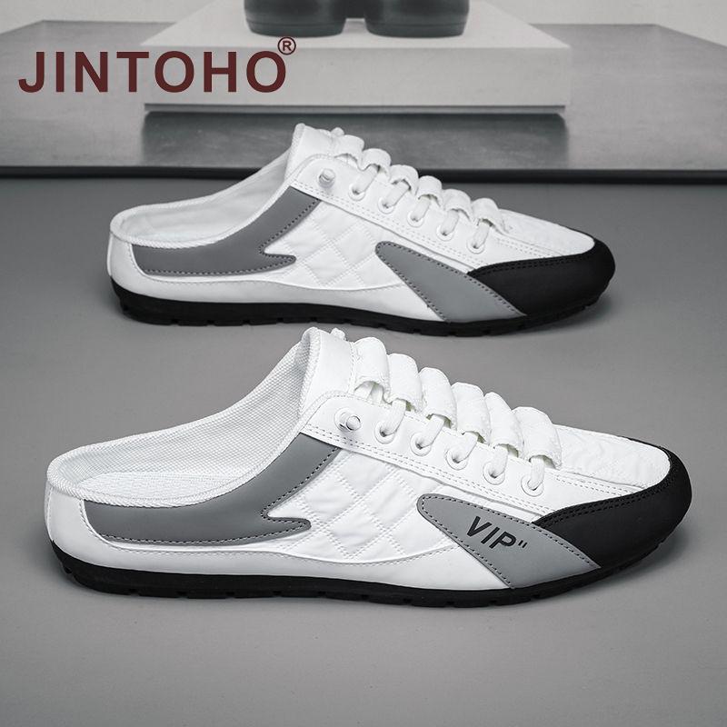 JINTOHOSummer Lazy Half-slippers Men Fashion Outside Mesh Sandals Non-Slip Rubber Sandal