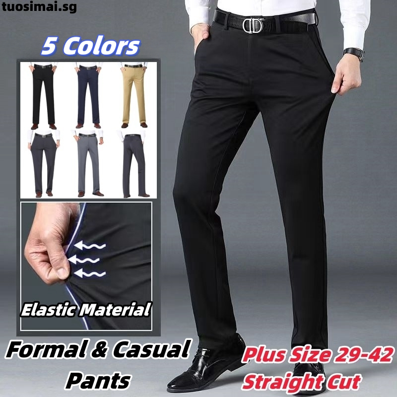 [Local Delivery] CEO Mens Formal Pants Office Stretchable Elastic Straight Cut Loose Pant Casual Business Long Trousers