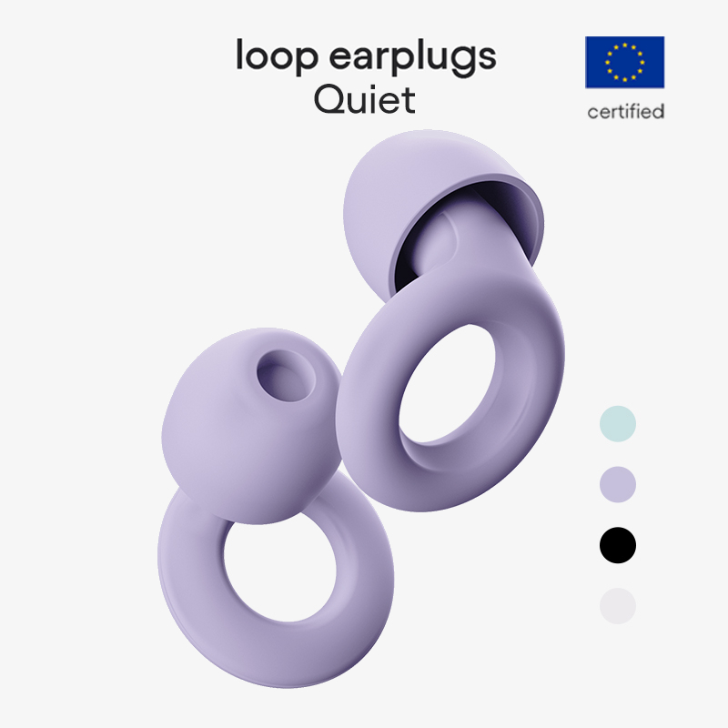 Loop Quiet - Noise Reducing Earplugs -24dB for Sleep, Focus, Study, Noise Sensitivity & Travel - Super Soft, Reusable Hearing Protection - 4 Sizes XS-L