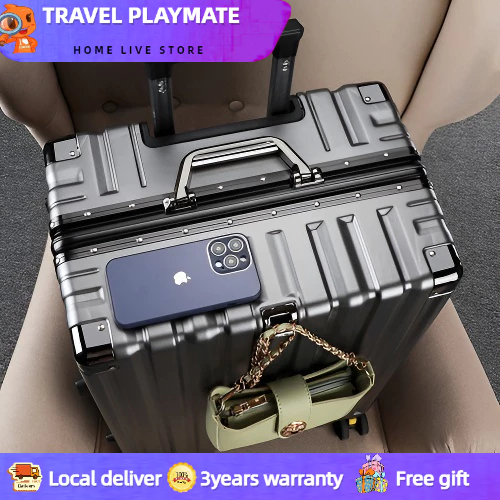 SG READY STOCKAluminum Fra Luggage Lightweight Hard Suitcase Luggage with removable 360° silent Wheel 20 24 28 inch