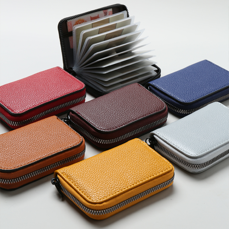 26 Card Slots Large Capacity Small Zipper Ladies Fashion Organ Card Holder Mens Credit Card Bank Card Storage Bag