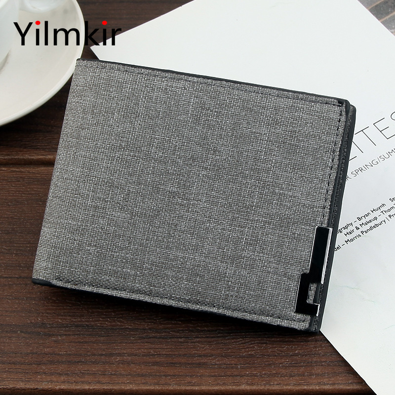 Mens Multifunctional Canvas Wallet Leisure Travel Lightweight Portable Short Style All Match Male Credit Card Holder Coin Purse
