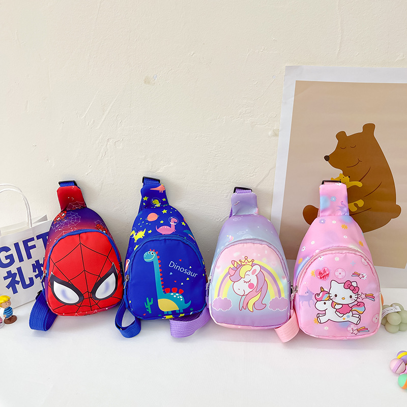 Cartoon Dinosaur Unicorn Childrens Crossbody Bag Waterproof and Durable Adjustable Boys and Girls Fashion Shoulder Bag