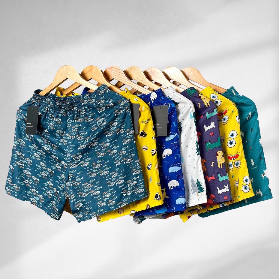 QSM4 Shorts Men cotton Sleep Wear - Super Cool cotton Home Shorts, Cartoon Short Cool