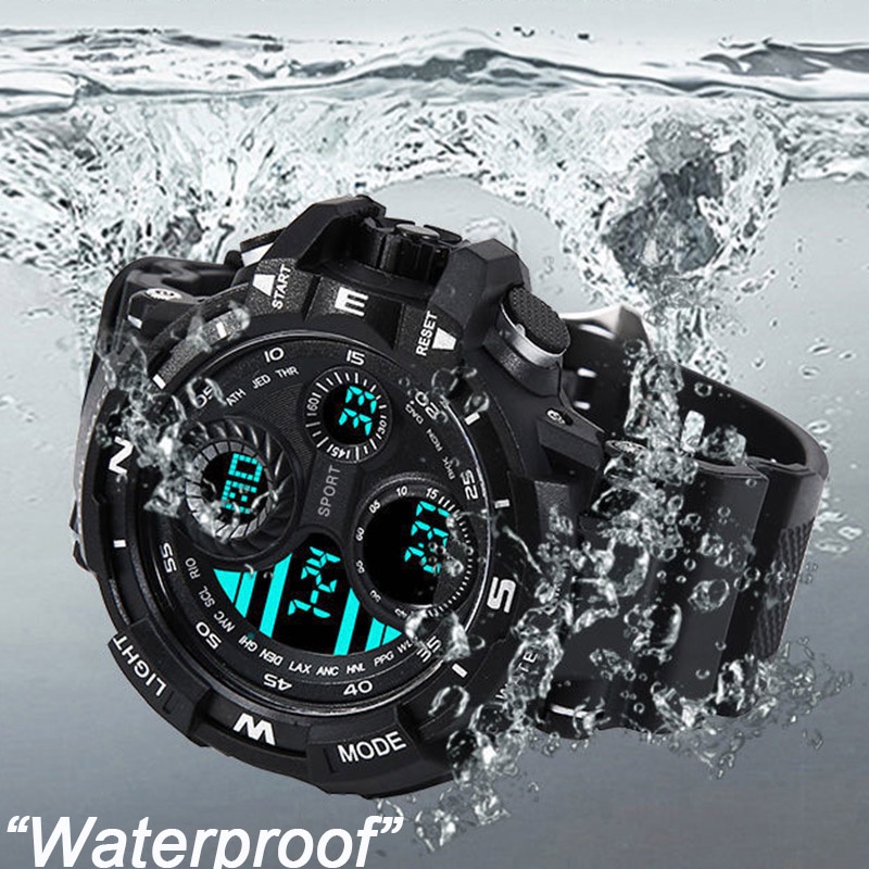 Mens Fashion Sports Waterproof Watches Multifunctional Electronic Wristwatch