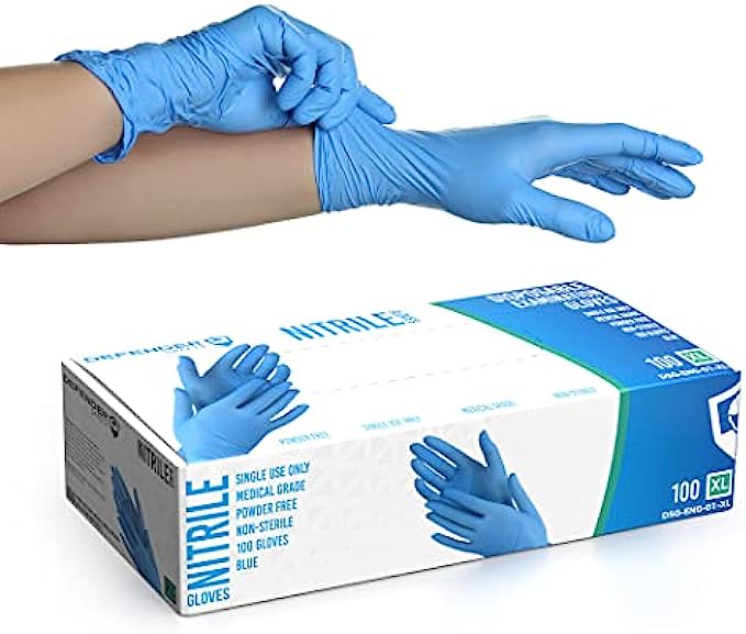 Defender Safety - Nitrile Examination Gloves, Medical Grade, Chemo-rated, Powder Free Blue Click for Sizes &amp; Quantity