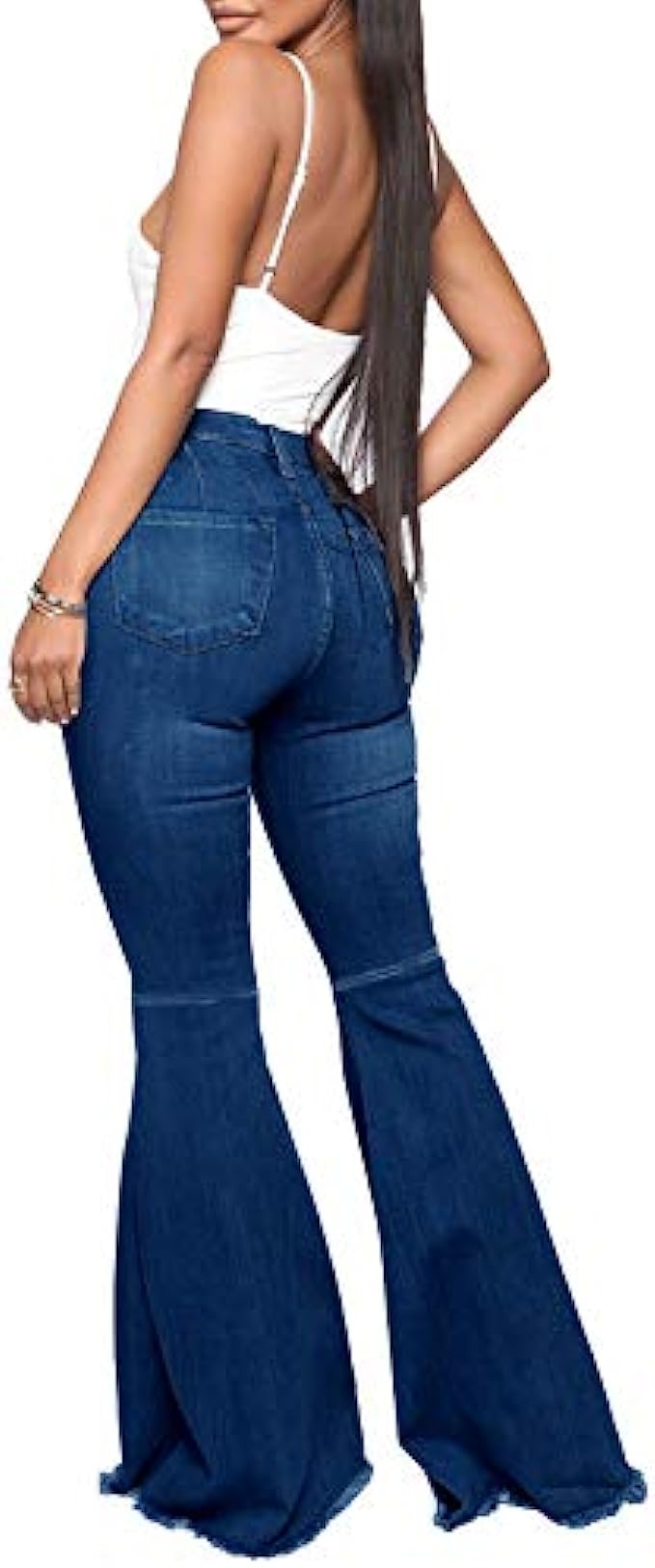 YouSexy Womens Flare Bell Bottom Jeans Destroyed Flare Denim Pants 70s Outfits for Women