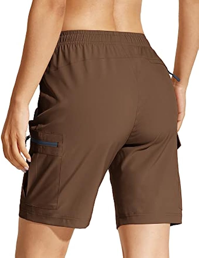 Capol Womens Hiking Cargo Shorts 8.5" Quick Dry Summer Shorts Lightweight for Golf Travel Athletic with Zipper Pockets