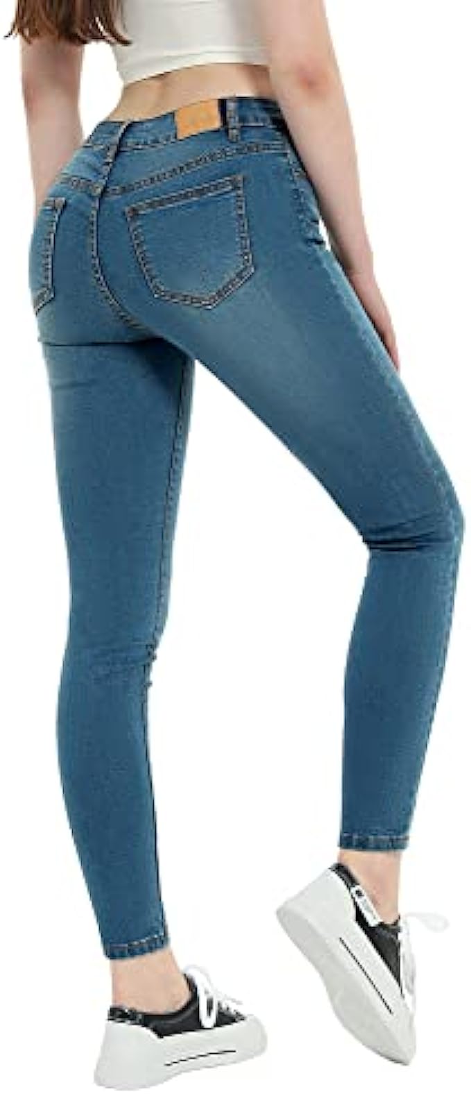 vgainwells Womens Mid Rise Stretch Skinny Jeans Classic Totally Shaping Denim Pants Medium Blue，9