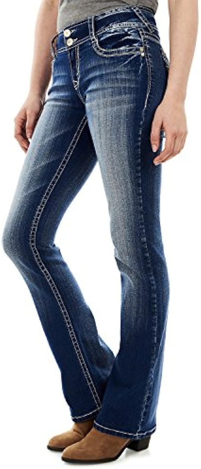 WallFlower Womens Instastretch Bling Luscious Curvy Bootcut Jeans