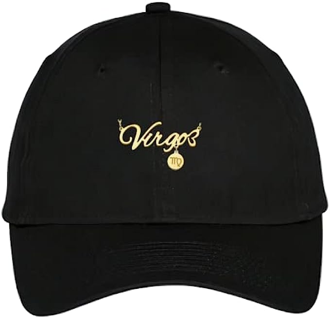 Stainless Steel 2D Pendant Zodiac Sign Baseball Adjustable Cotton Womens Dad Cap