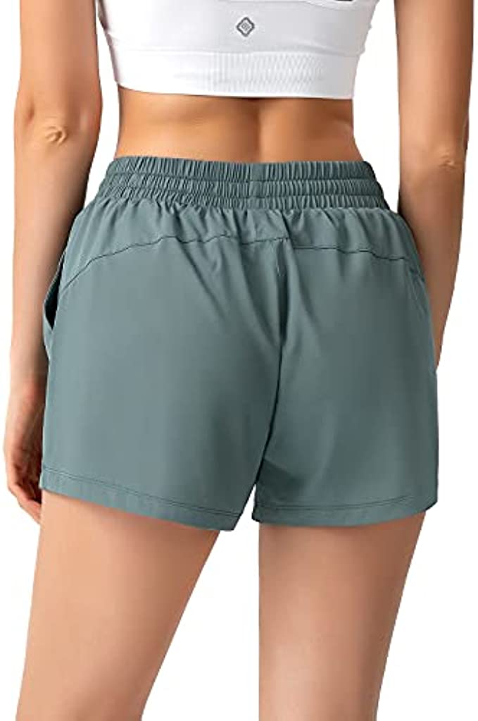 Cholewy Athletic Shorts for Women High Waisted Running Shorts Quick Dry Workout Hiking Shorts with Pockets 2"
