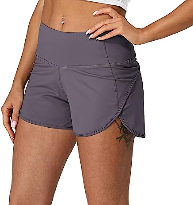 icyzone Womens Quick-Dry Athletic Running Workout Yoga Shorts - 3 Inches