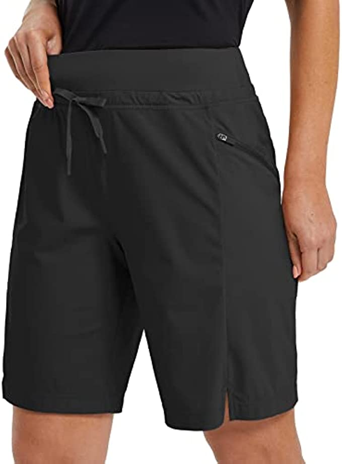 BALEAF Womens Hiking Long Shorts 9" Quick Dry Bermuda Cargo for Curvy Lightweight Knee Length Shorts w Pockets