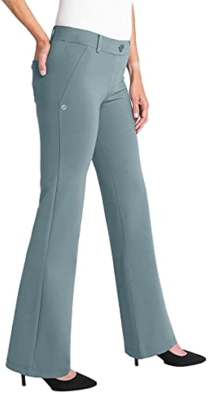Aurgelmir Womens Flare Bootcut Yoga Dress Pants High Waisted Workout Office Wide Leg Pants with Pockets
