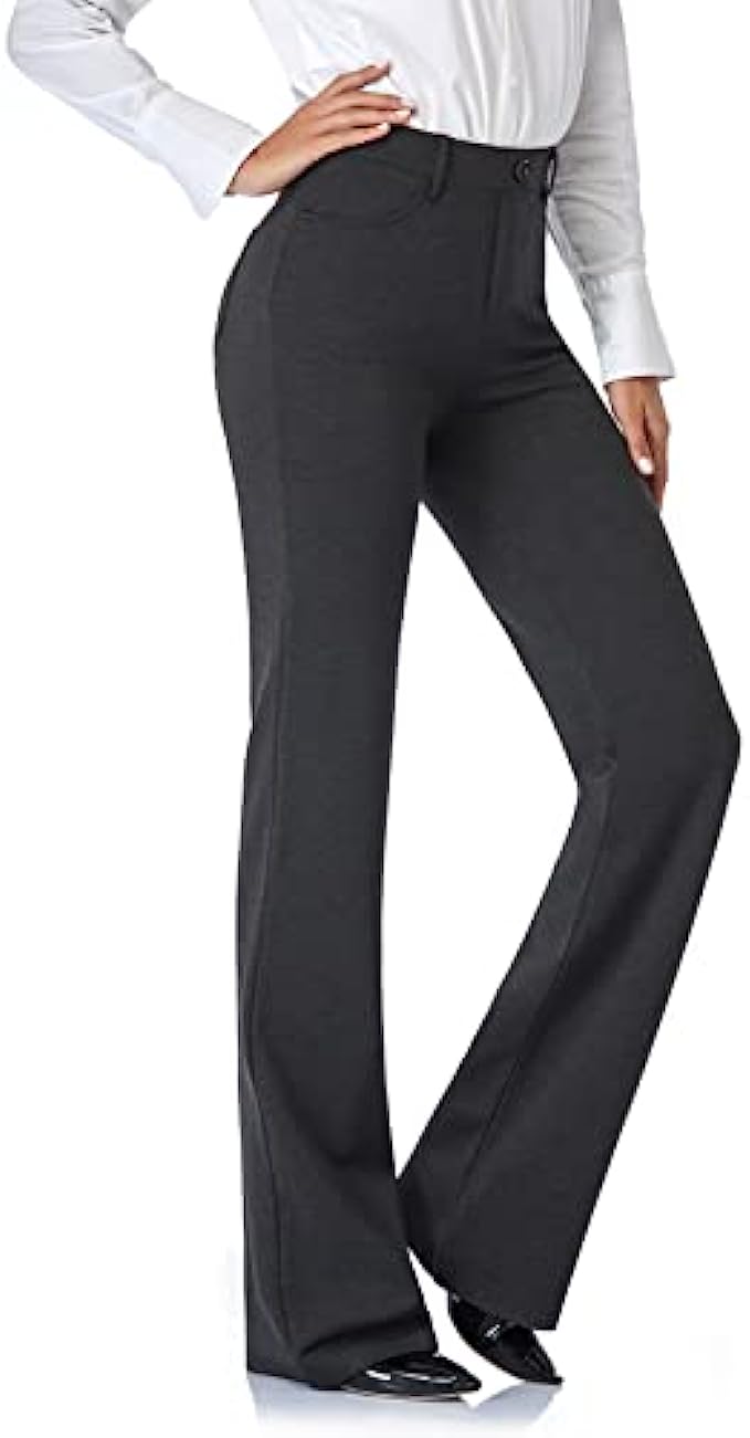 Tapata Womens 28/30/32/34 Stretchy Bootcut Dress Pants with Pockets Tall, Petite, Regular for Office Work Business