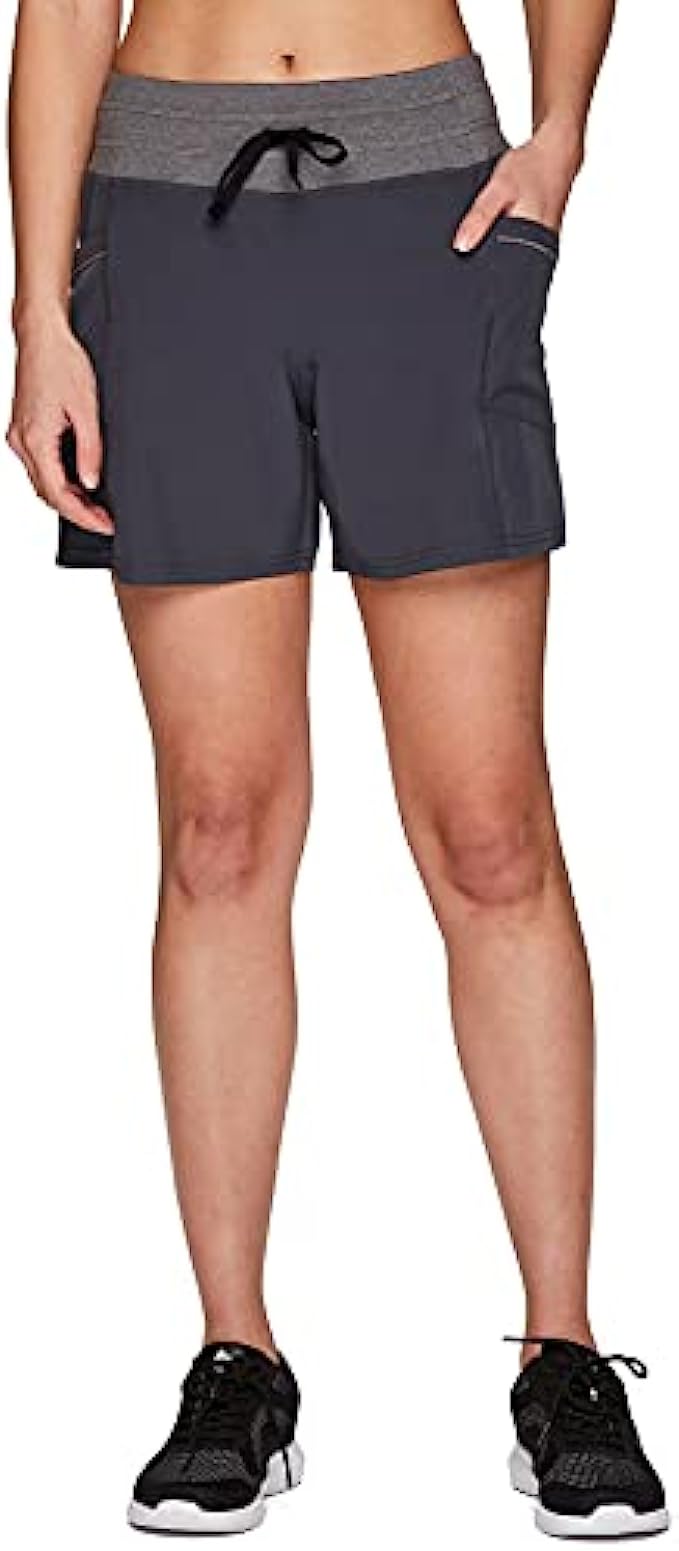 RBX Active Womens Relaxed Fit Breathable Ventilated Stretch Woven Athletic Walking Short with Pockets