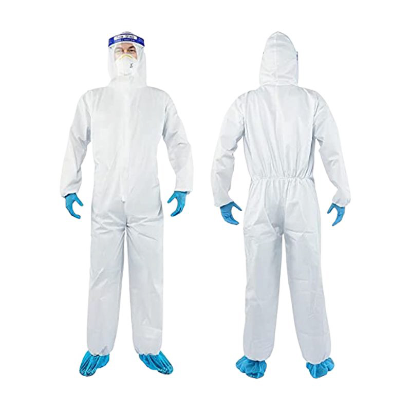 YIBER Disposable Protective Coverall Hazmat Suit, Heavy Duty Painters Coveralls, Made of SF Material, Excellent air permeability and water repellency- 1 PCS/PACK S, White