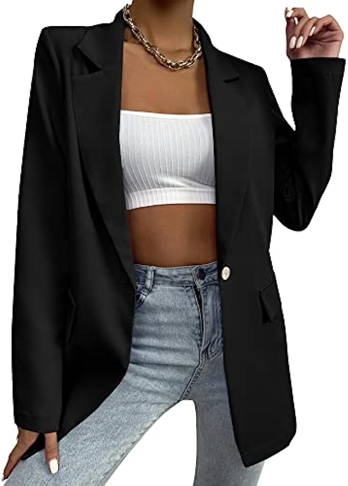 Grlasen Oversize Blazer Womens Blazers &amp; Suit Jackets Work Office Blazer Long Sleeve Lapel Coats