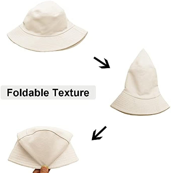 Wheebo Solid Color Bucket Hat for Women Summer Beach Fishmen Hat for Lady Adult Unisex Cotton Cap