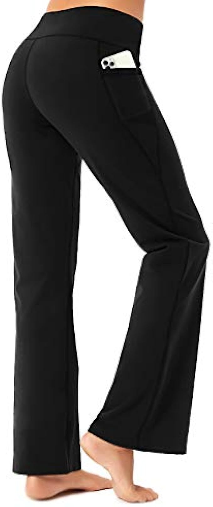 FIRST WAY Buttery Soft Womens Bootcut Yoga Pants Capris with 3 Pockets Lounge Floral Printing