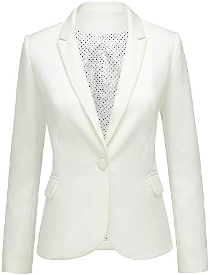 luvamia Womens Long Sleeve Formal Notch Lapel Button Down Blazer Pockets Jacket