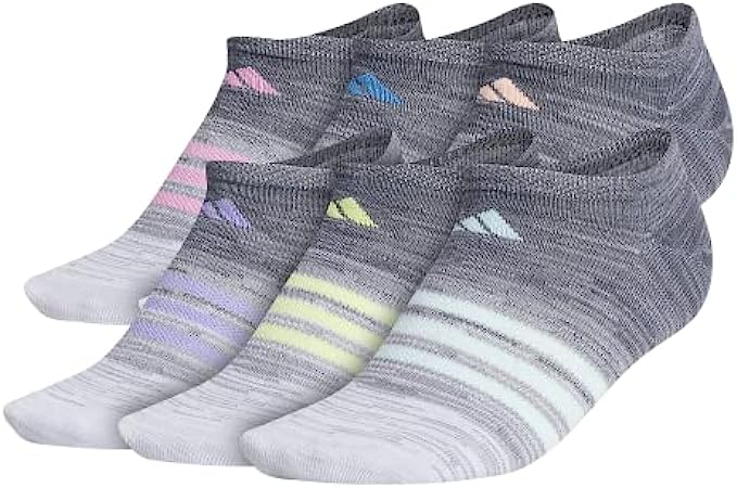 adidas womens Superlite Space Dye No Show Socks 6-pair