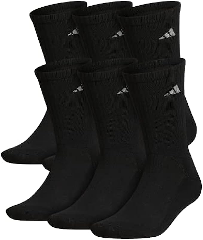 adidas mens Athletic Cushioned Crew Socks 6-pair