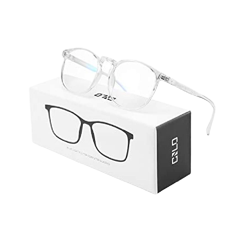 CNLO Blue light blocking Glasses,Computer Glasses,Radiation protection Gaming Glasses,For UV Protection, Anti Eyestrain,Lightweight Frame Eyewear,Men/Women Crystal