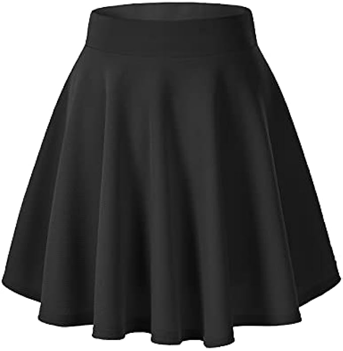 Urban CoCo Womens Basic Versatile Stretchy Flared Casual Mini Skater Skirt