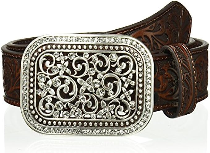 ARIAT Womens Scroll Embossed Buckle Belt