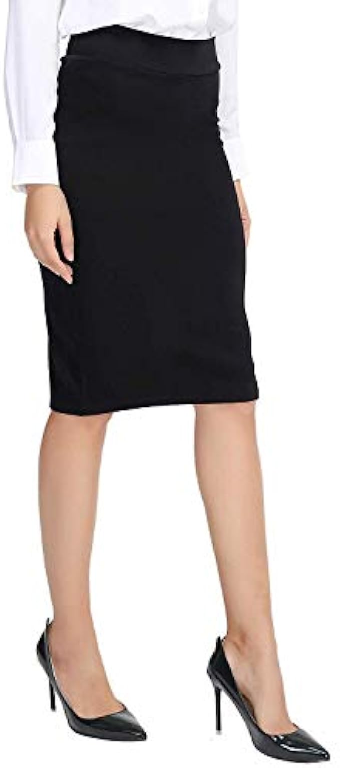 Urban CoCo Womens Elastic Waist Stretch Bodycon Midi Pencil Skirt
