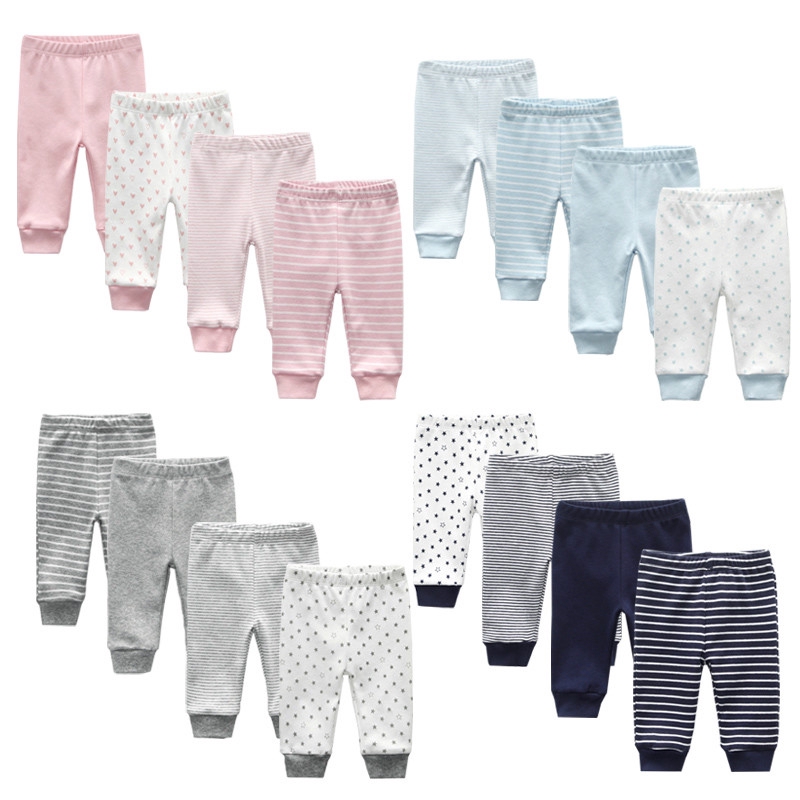 Newborn Baby Pants Pure Cotton Thin Men and Women Baby Pants4pcs