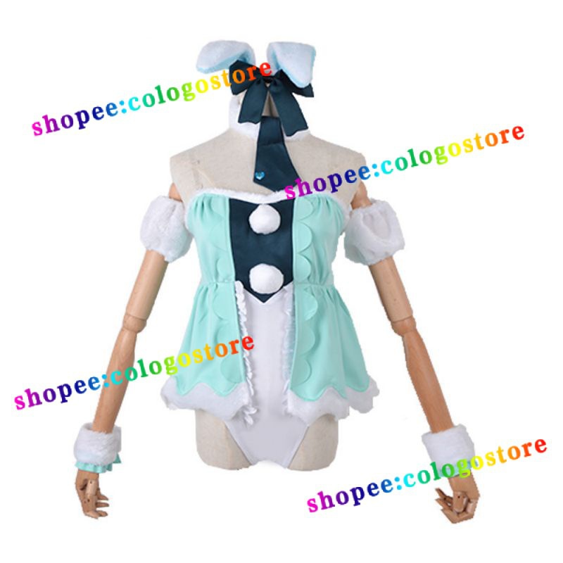 Virtual Idol Miku Cosplay Costume Cute Bunny Girl Bodysuit Female Sexy Tights and Accessories Womens Wig Headgear