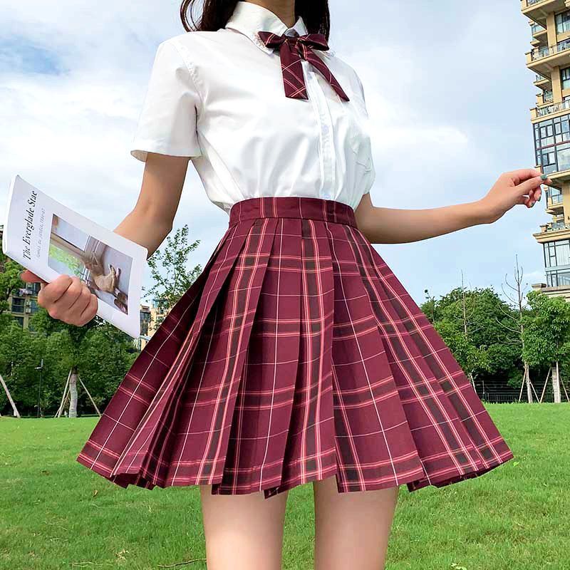 ?襯衫格裙?日系JK制服✨國中高校學生服 學院風套裝 修身顯瘦 百褶裙 畢業旅行 長袖短袖