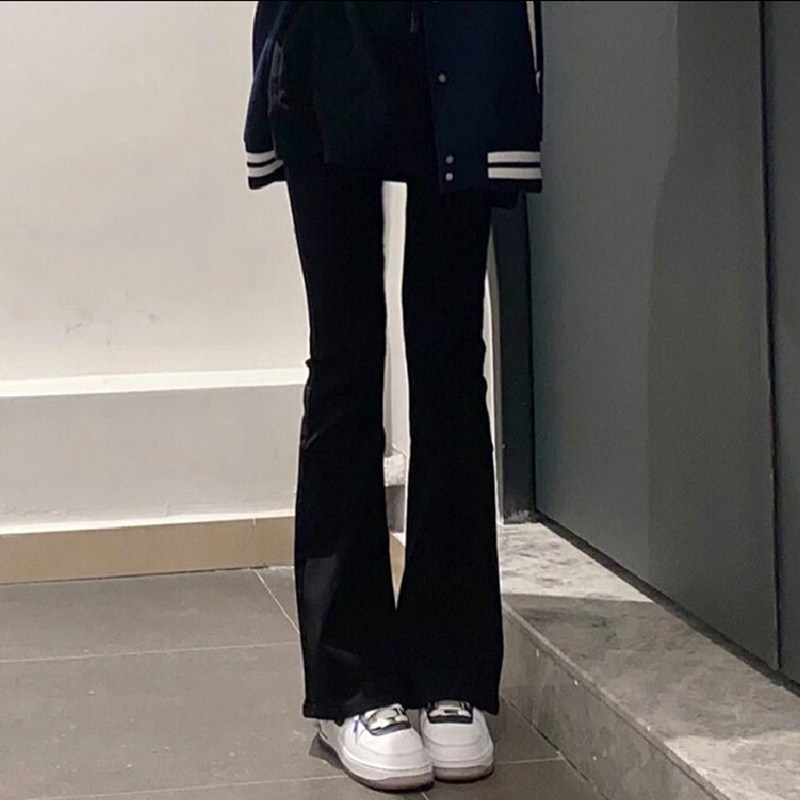 羊城故事牛仔褲 微喇叭褲 褲子 顯瘦牛仔褲 韓版牛仔褲 小眾 長褲 高腰顯瘦牛仔褲 窄管牛仔褲 設計感 褲子女生