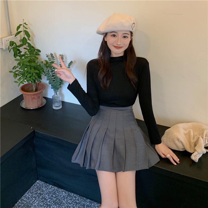 Mili??現貨秒出?學院風百褶裙～高腰修身百褶裙/高腰半身裙/A字裙/短裙