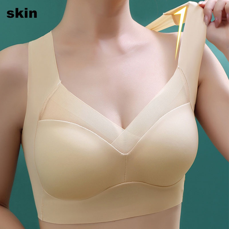 Kansmilley Plus Size Bra 3XL Tube Top Women Bra Beauty Back Wireless Sports Underwear Push Up Seamless Vest
