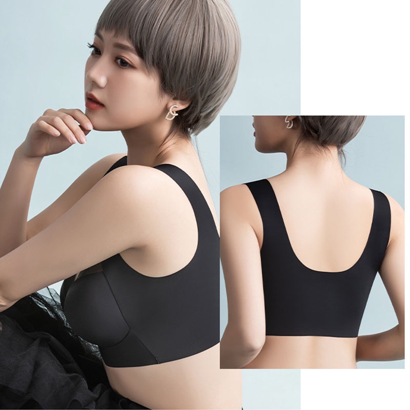 Kansmilley Plus Size Bra 3XL Tube Top Women Bra Beauty Back Wireless Sports Underwear Push Up Seamless Vest