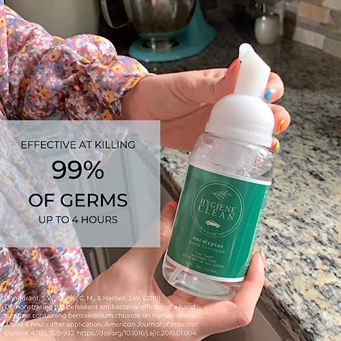Hygiene Clean Alcohol-Free Foaming Hand Sanitizer with Four Fall Fragrances 4 Pack: Leather Oak, Mahogany, Pumpkin Spice, Balsam Fir, 8 Fl Oz