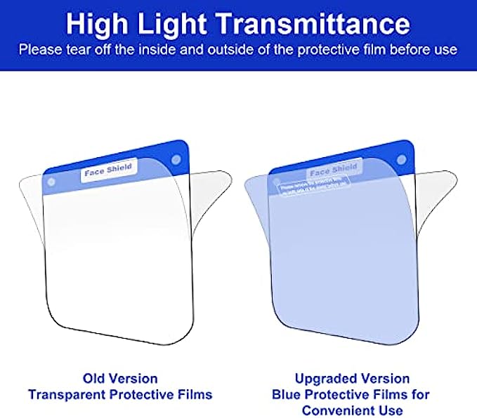 10 Pack Face Shield for Protection Clear Mask with Glasses Reusable Anti-fog Transparent Plastic Face Shields that Do Not Require Installation with Comfortable Sponge and Elastic Band for Kids Adult -